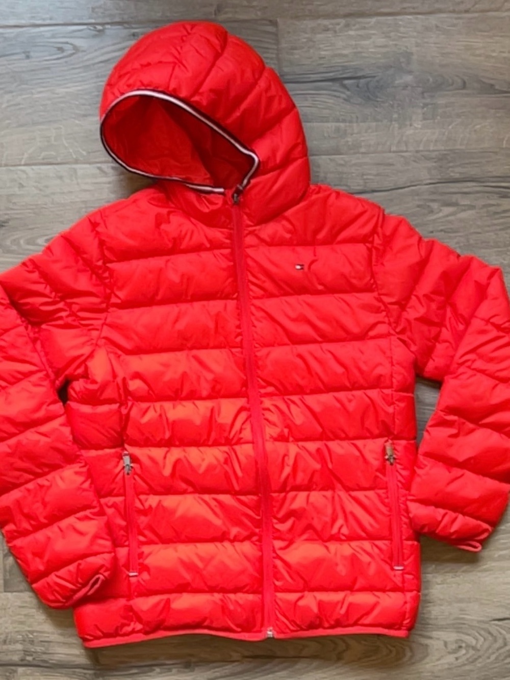 Tommy Hilfiger Kids Bright Red Hooded Puffer Jacket